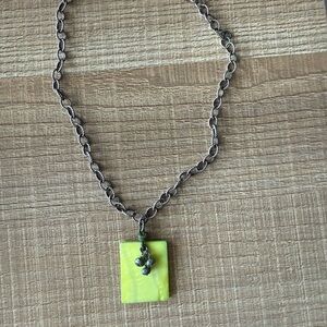 Silpada Sterling Silver Necklace with Green Mother of Pearl Pendant